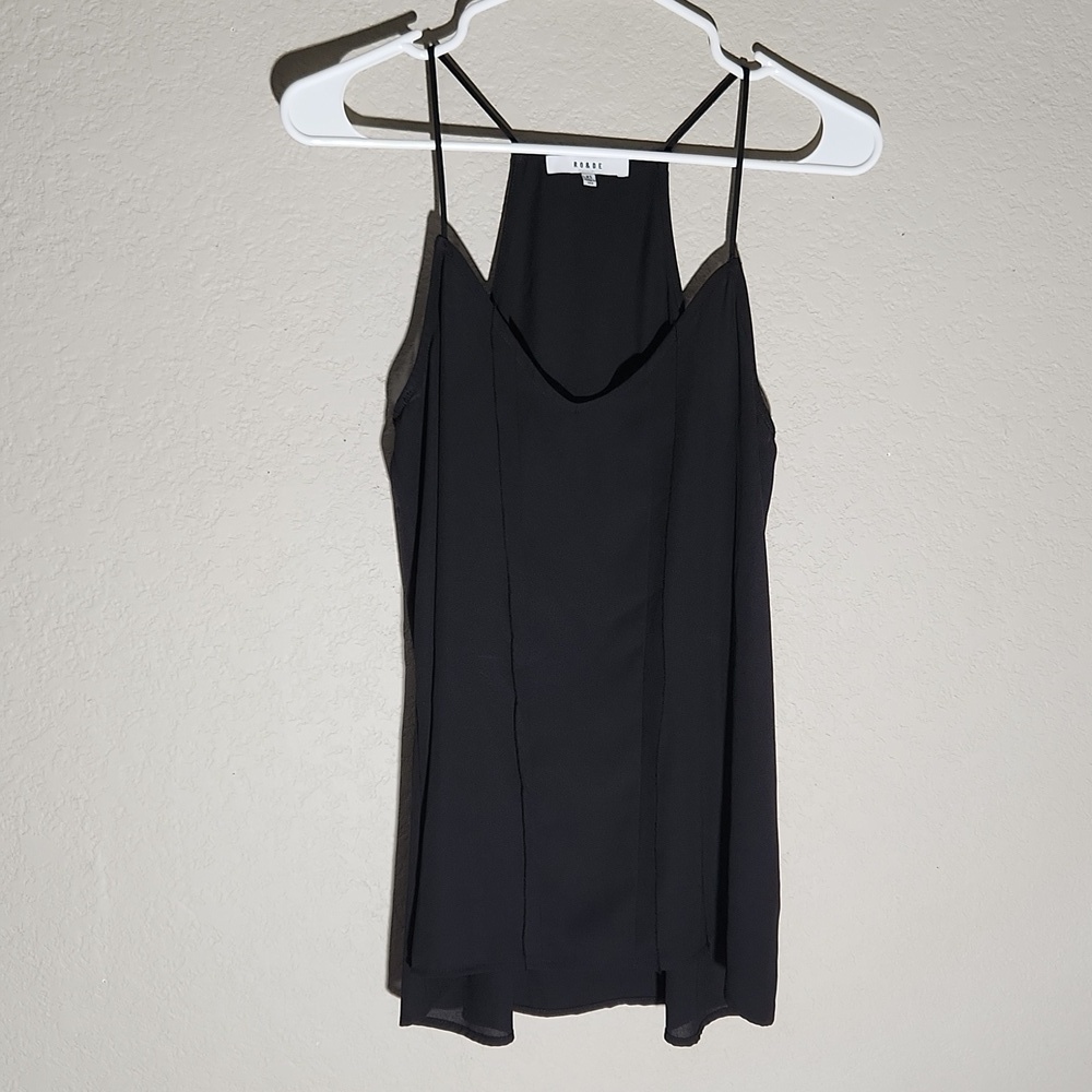 Ro & De Top Womens Cami Sheer Black Whimsigoth